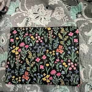Floral Print Black Pouch